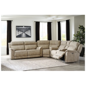 Next-Gen DuraPella 3-Piece Performance Fabric Dual Power Reclining Sectional, Sand