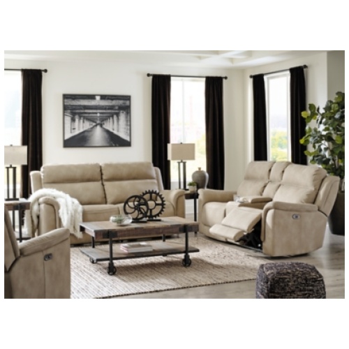 Next-Gen DuraPella Performance Fabric Dual Power Reclining Sofa, Loveseat and Recliner, Sand