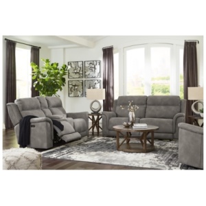 Next-Gen DuraPella Performance Fabric Dual Power Reclining Sofa, Loveseat and Recliner, Slate