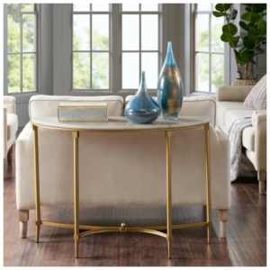 Page Console Table, White/Gold