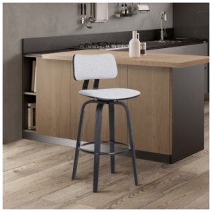 Pico Swivel Counter Stool, Light Gray/Black