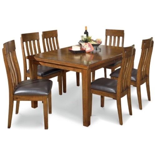 Ralene Dining Table and 6 Chairs, Medium Brown