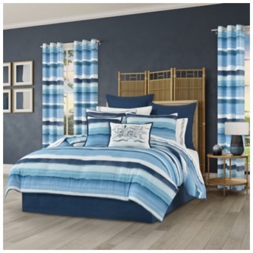 Royal Court Balboa Queen 4 Piece Comforter Set, Blue