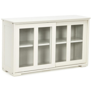 Sideboard Buffet Cupboard Storage Cabinet with Sliding Door-Antique White