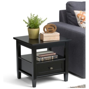 Simpli Home Warm Shaker End Table, Black