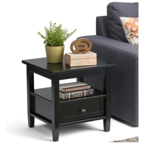 Simpli Home Warm Shaker End Table, Black