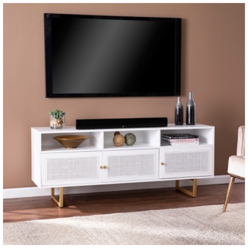 "Southern Enterprises Furniture Aspen 60" TV Stand", White/Gold