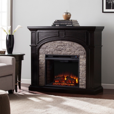 Southern Enterprises Furniture Ebberton Electric Fireplace, Ebony