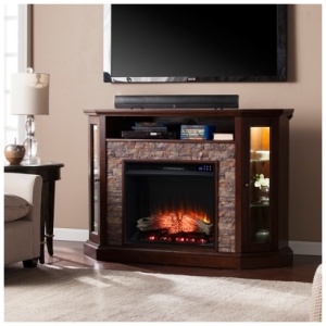 Southern Enterprises Furniture Harper Convertible Touch Screen Fireplace Mantel, Espresso