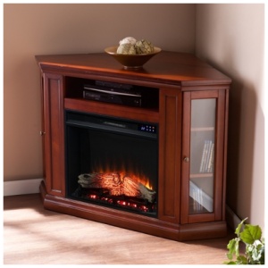 Southern Enterprises Furniture Maddeline Convertible Touch Screen Fireplace, Brown Mahogany