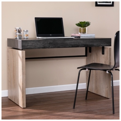 Southern Enterprises Furniture Manxien Writing Desk, Black/Natural