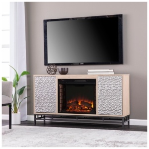 Southern Enterprises Furniture Petdestorne Electric Fireplace 54" TV Stand, Natural