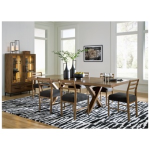 Steenlage Dining Table and 6 Chairs, Brown