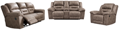 Stoneland Sofa, Loveseat and Recliner, Fossil