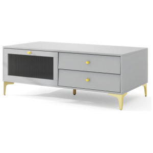 TV Stand with Compartment and Drawers for 55 Inch TV-Gray