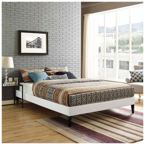 Tessie Queen Vinyl Platform Bed, White