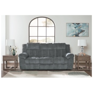 Tip-Off Dual Power Reclining Sofa, Slate