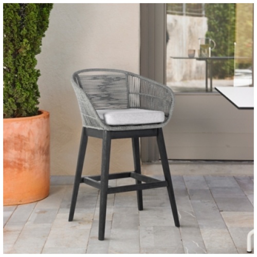 Tutti Frutti Outdoor Counter Height Bar Stool, Black