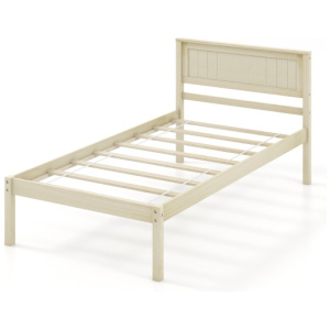 Twin/Full/Queen Size Wooden Bed Frame with Headboard and Slat Support-Twin Size