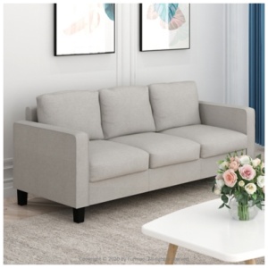 Upholstered 3 Seater Sofa, Beige