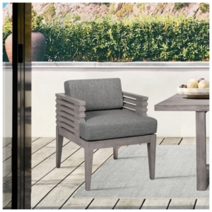 Vivid Outdoor Patio Dining Chair, Light Gray