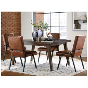 Zumbado Dining Table and 4 Chairs, Brown