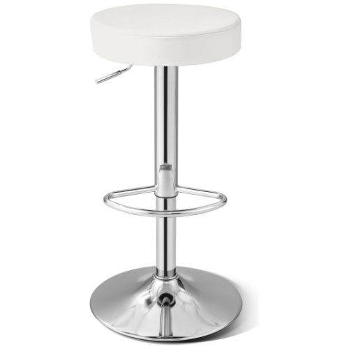 1 PC Round Bar Stool Adjustable Swivel Pub Chair-White