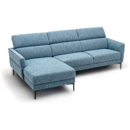 105 Inch L-Shaped Sofa Couch with 3 Adjustable Headrests-Blue