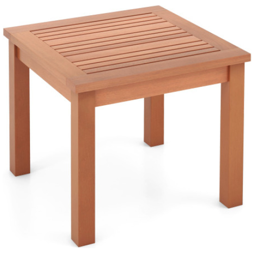 18 Inch Square End Outdoor Adirondack Side Table with Slatted Tabletop