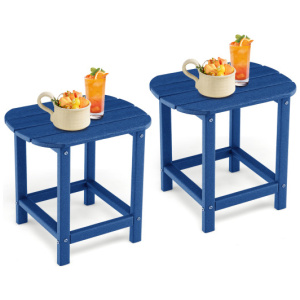 2-Pieces18 Inches Adirondack Outdoor Side Table for Patio and Garden-Navy