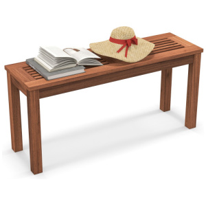 2-Seater Patio Backless Dining Bench with Breathable Slatted Seat