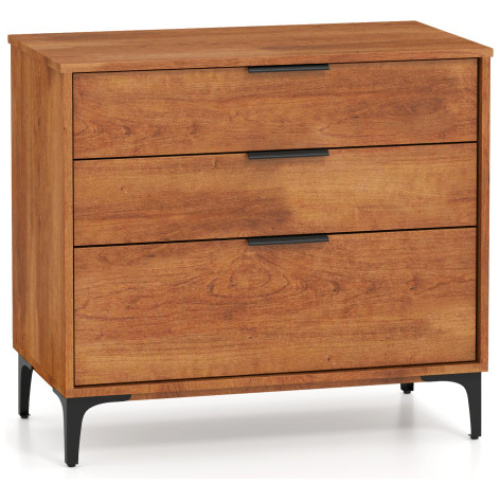 3 Drawer Dresser with Interlock System for Bedroom Living Room-Cherry