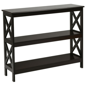 3-Tier Console X-Design Sofa Side Accent Table-Espresso