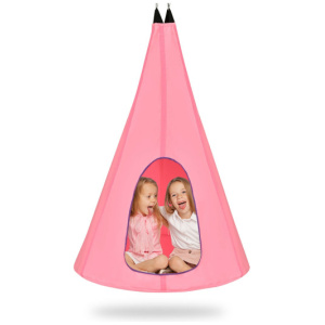 32 Inch Kids Nest Swing Chair Hanging Hammock Seat for Indoor and Outdoor-Pink