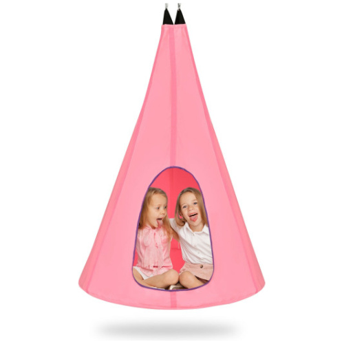 32 Inch Kids Nest Swing Chair Hanging Hammock Seat for Indoor and Outdoor-Pink