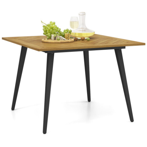 4-Person Acacia Wood Outdoor Dining Table for Garden, Poolside and Backyard
