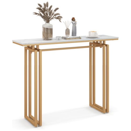 43.5 Inch Console Table with Heavy-duty Metal Frame-Golden