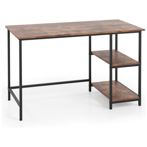 47 Inch Computer Desk Office Study Table Workstation Home with Adjustable Shelf Rustic Brown-M