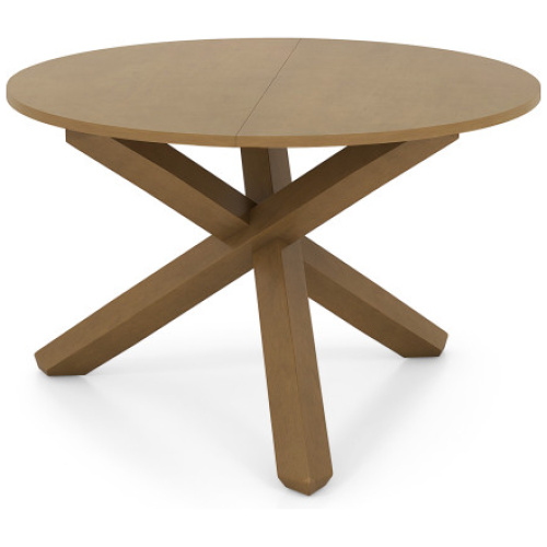 47 Inches Round Dining Table with Solid Acacia Wood Legs for 4-6 Person-Natural