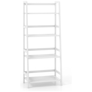 47.5 Inch 4-Tier Multifunctional Bamboo Bookcase Storage Stand Rack-White