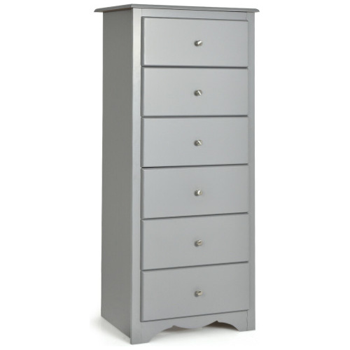 6 Drawers Chest Dresser Clothes Storage Bedroom Furniture Cabinet-Gray