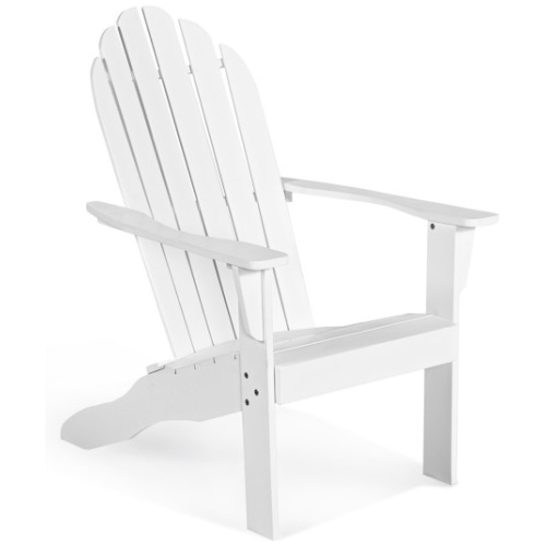 Acacia Wood Outdoor Adirondack Chair with Ergonomic Design-White