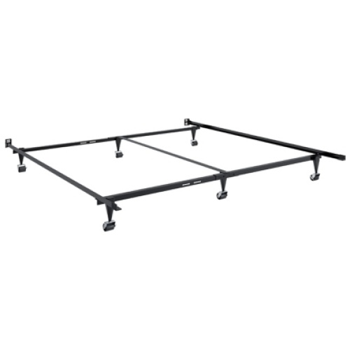 Adjustable Queen or King Metal Bed Frame, Black