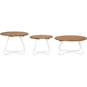 Akiko Outdoor 3-pc. Wood Top Coffee Table