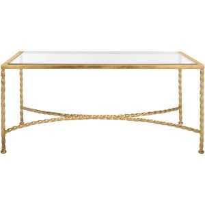 Alecto Gold Leaf Glass Coffee Table