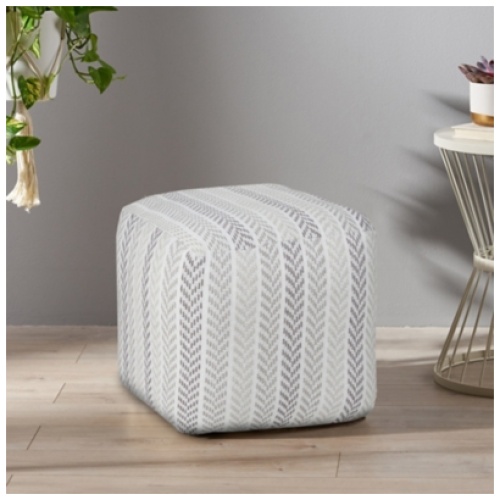 Altair Chevron Pouf, Gray