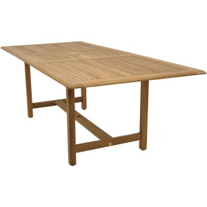 Amazonia Outdoor Teak Rectangular Dining Table w/ Leaf