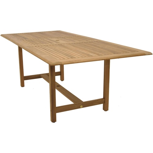 Amazonia Outdoor Teak Rectangular Dining Table w/ Leaf
