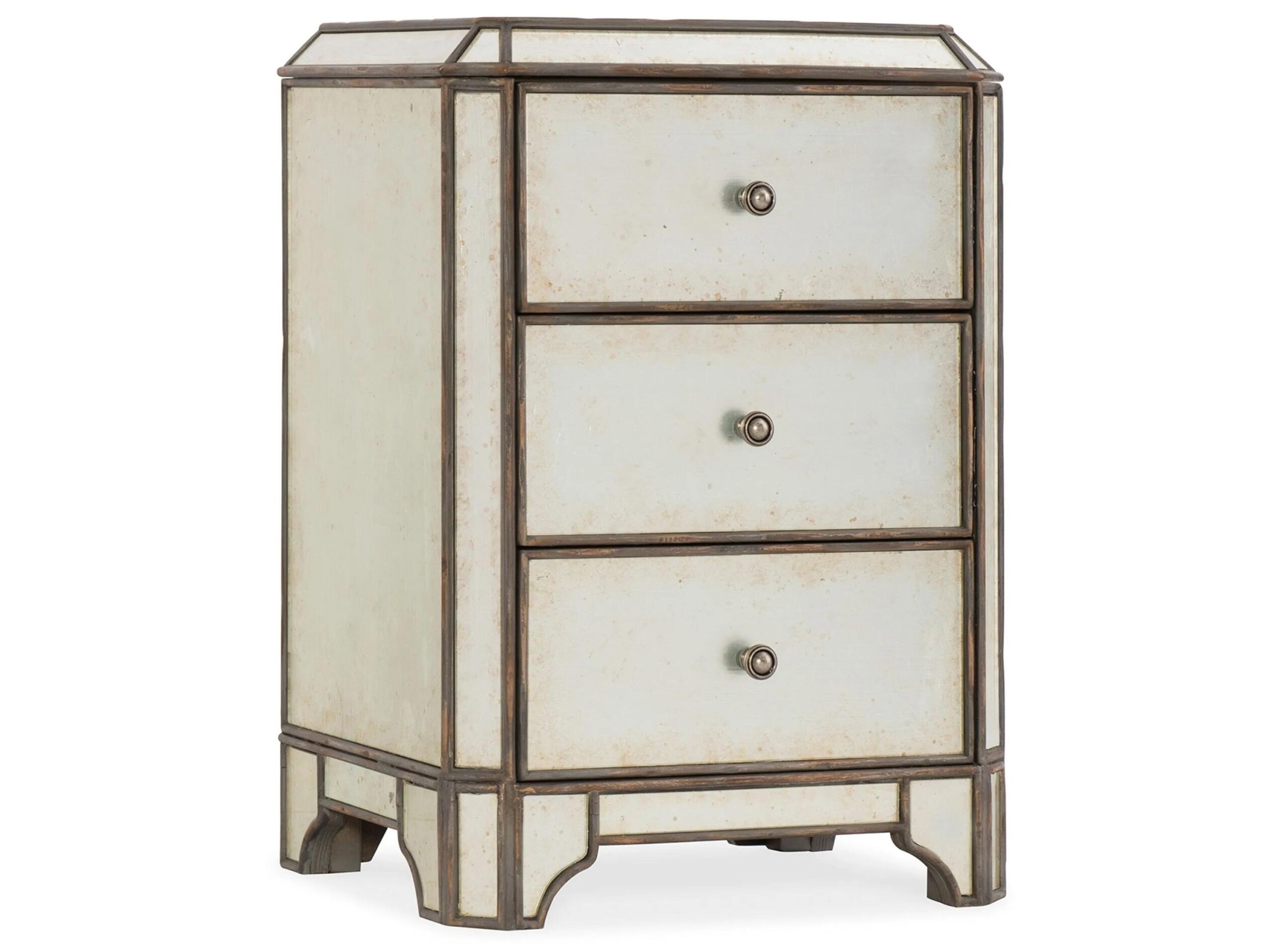 Arabella Mirrored Three-Drawer Nightstand