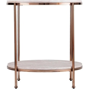 Ashburton Round Faux Marble End Table